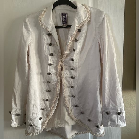 Zelda Jackets & Blazers - Vintage Military/Utility Jacket w/ Button n Lace Ruffle Accents.   Size 4